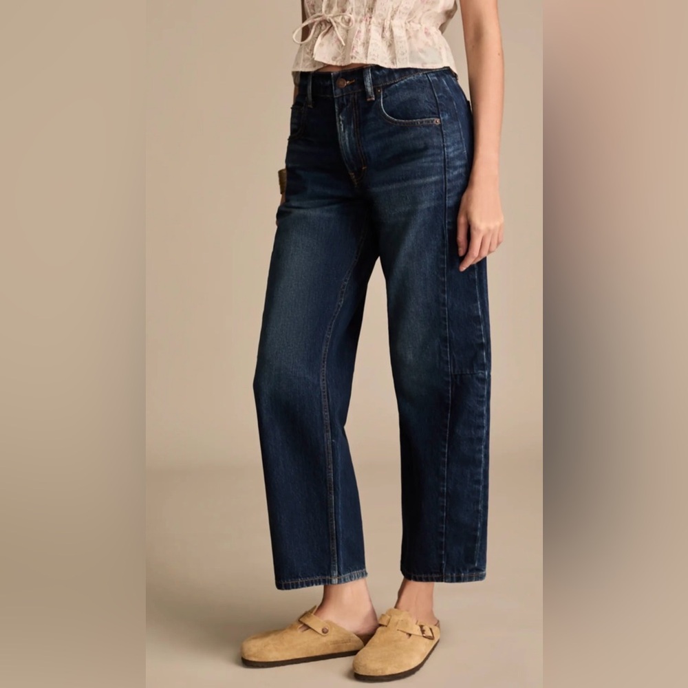 Lucky Brand Dark Blue Barrel Leg Jeans - Picture 2 of 6